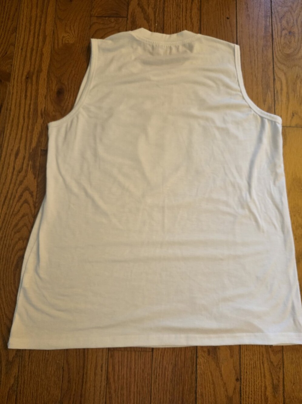 Women's White Tank Top with Forest Sunset Graphic - Picture 3 of 3